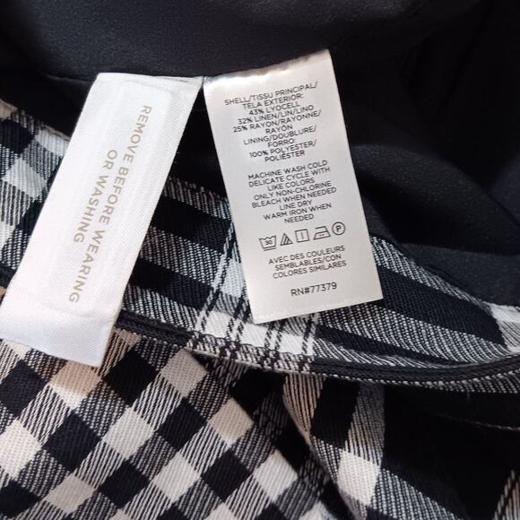 NEW ANN TAYLOR‎ Tailored White Black Plaid Skirt 10 Career Dressy Office Event - Picture 5 of 6
